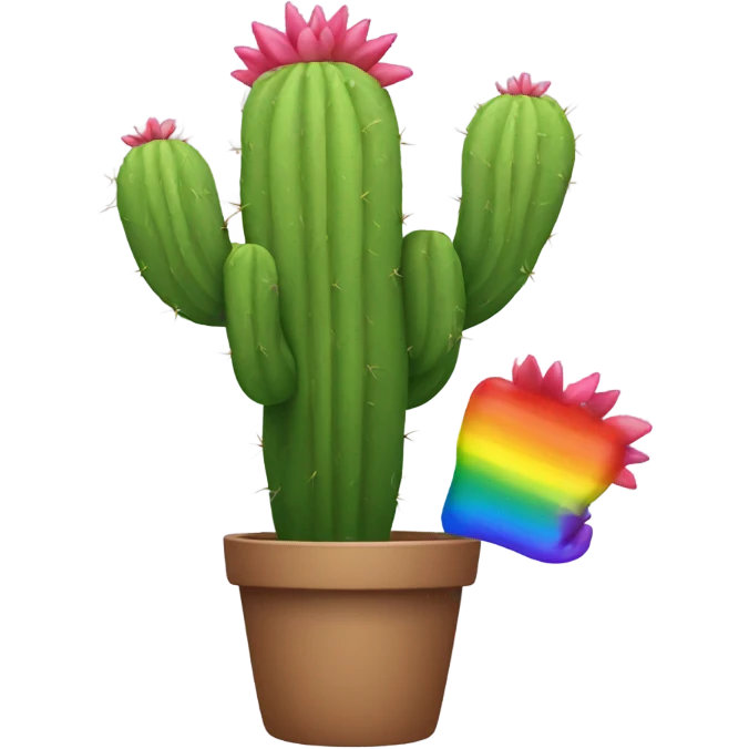 Rainbow cactus emoji