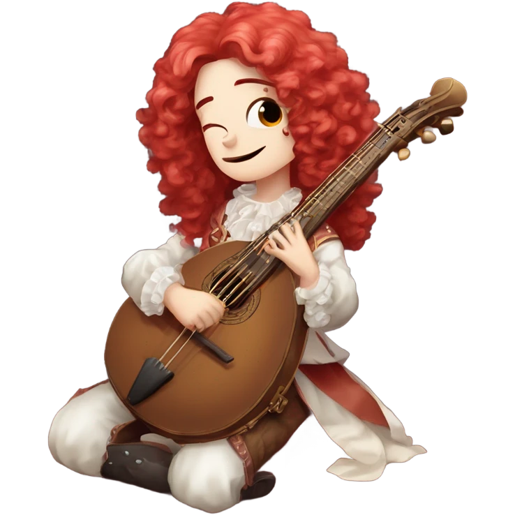 Antonio Vivaldi Baroque Red wig old chibi banjo emoji