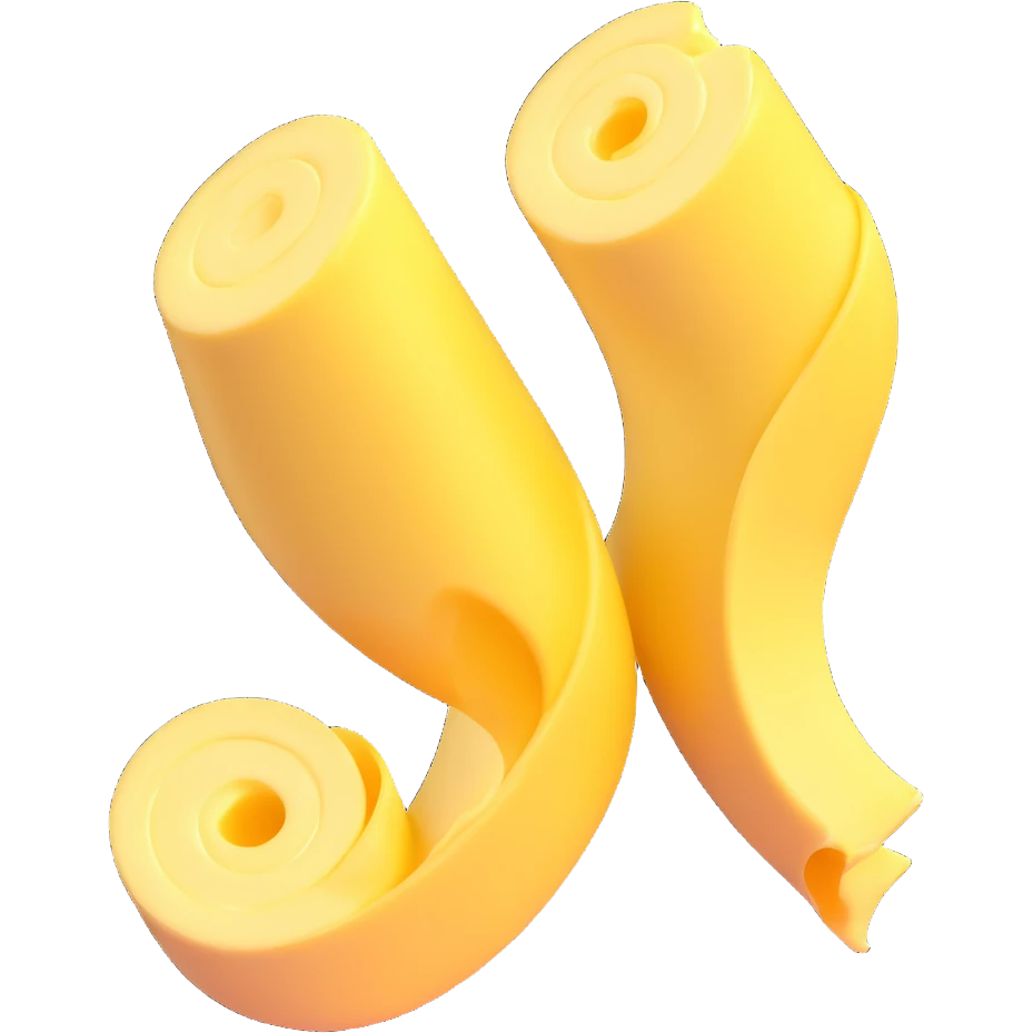 butter curl, smooth and shiny emoji