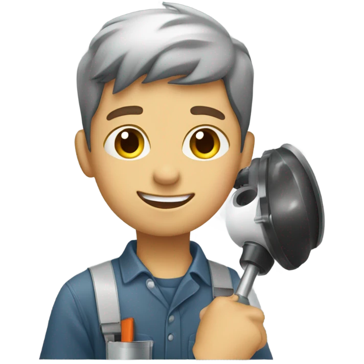 boy with angle polisher emoji