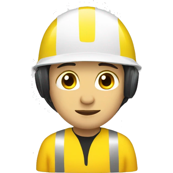 operator white skin yellow safety helmet emoji