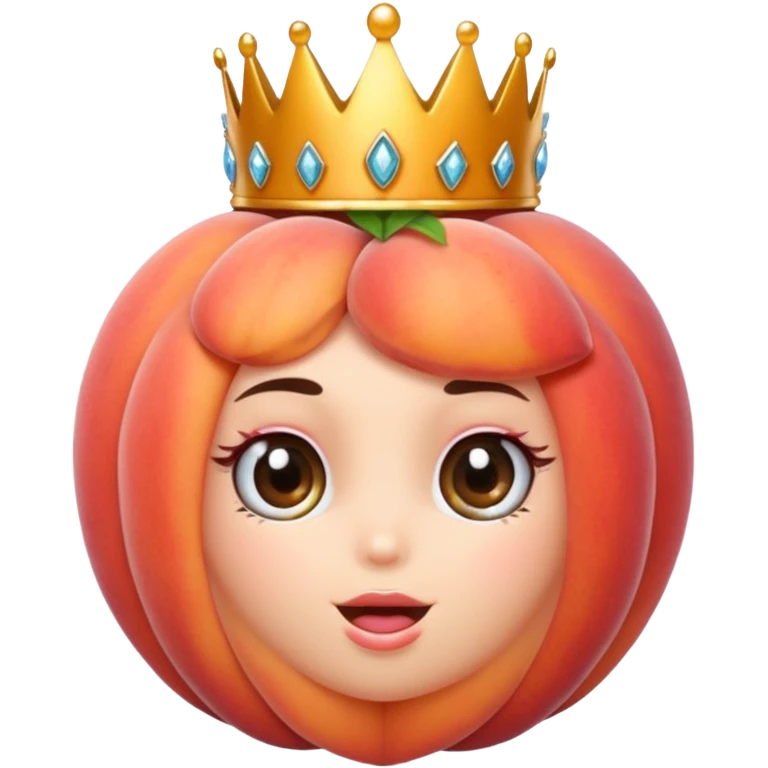 A peach fruit wearing a tiara ￼ emoji
