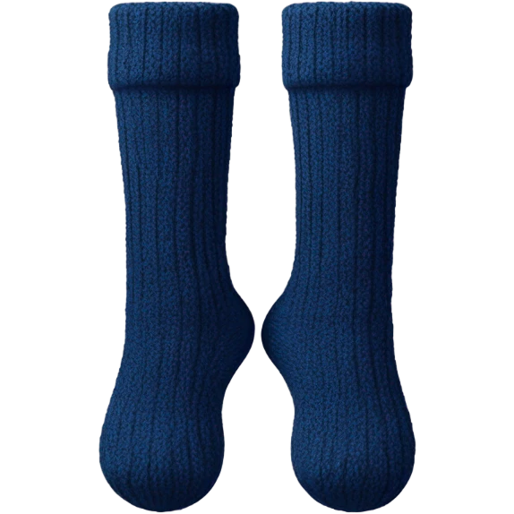 navi blue knitted socks emoji