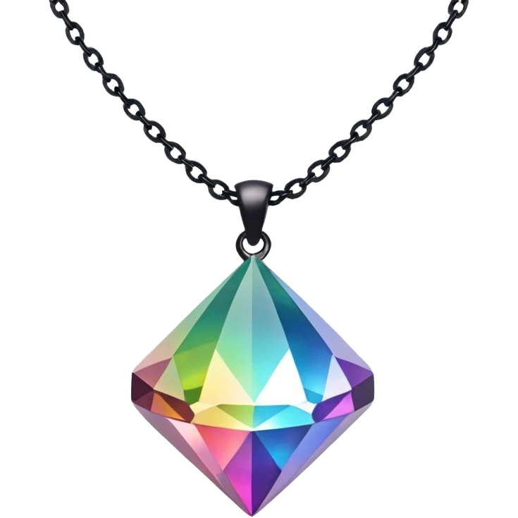 Rainbow-Diamond-Gemstone necklace emoji