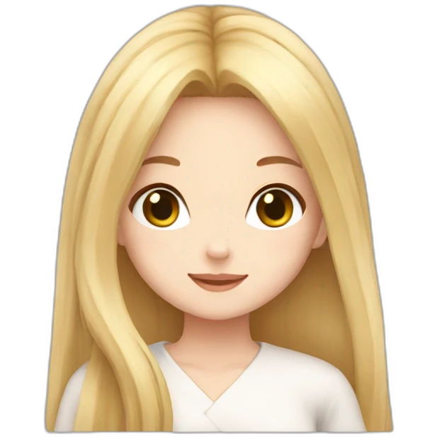neko girl with very long blonde hair emoji