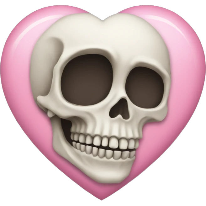 Heart emoji plus skeleton  emoji