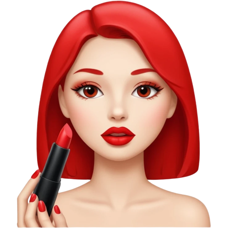 Baddie applying lipstick emoji