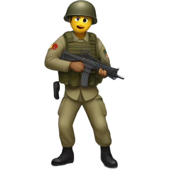 soldier being stopped from going inside a house emoji