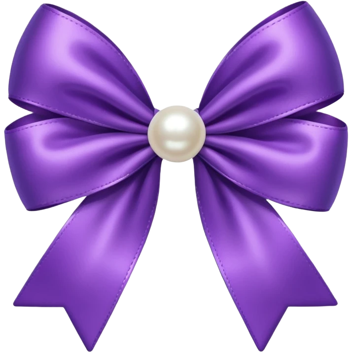Purple bow with pearl emoji