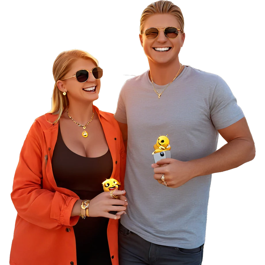 sunset smile with jewelry emoji