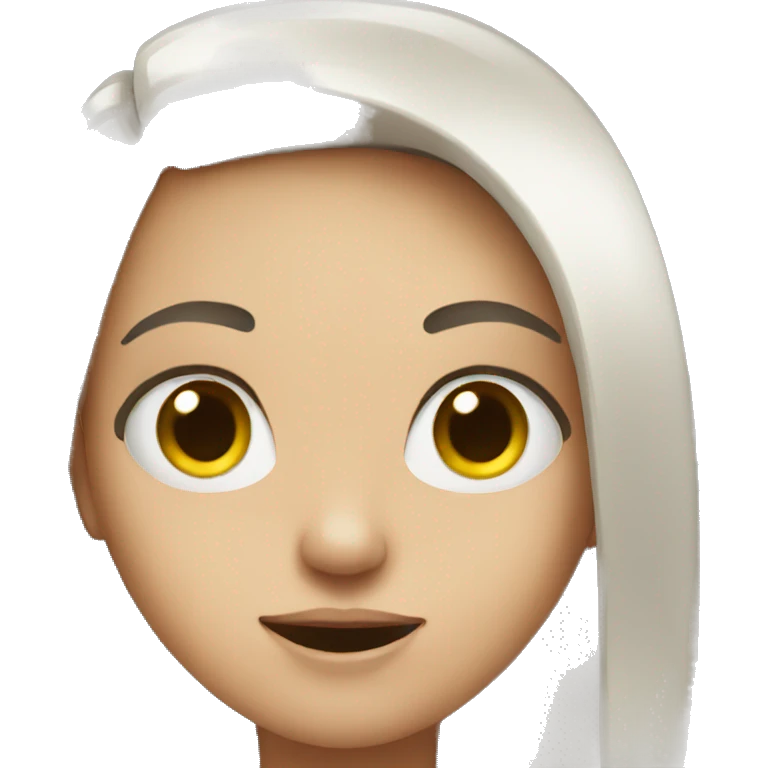 Girl with weird face emoji