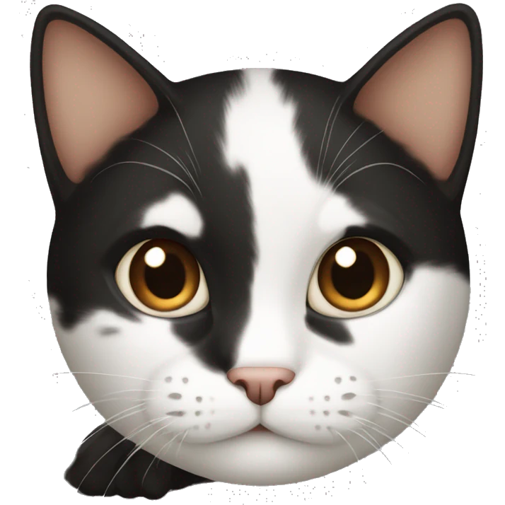 White black and brown cat emoji