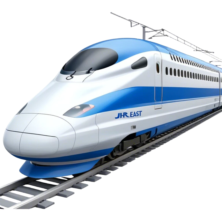 High-Speed Train (Shinkansen) - JR East (Model Year: 2021) (Iconic colour: White with blue) emoji