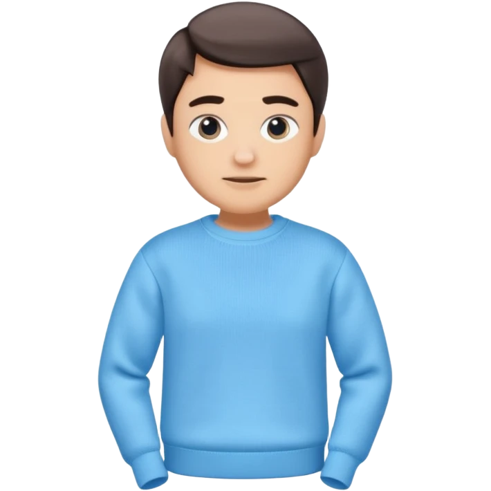 sky-blue sweater with light fabric folds and soft shading, casual style, Memoji-style rendering. emoji