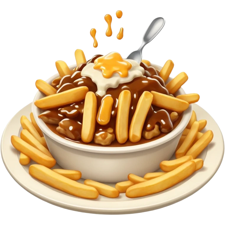 poutine in a white plate emoji