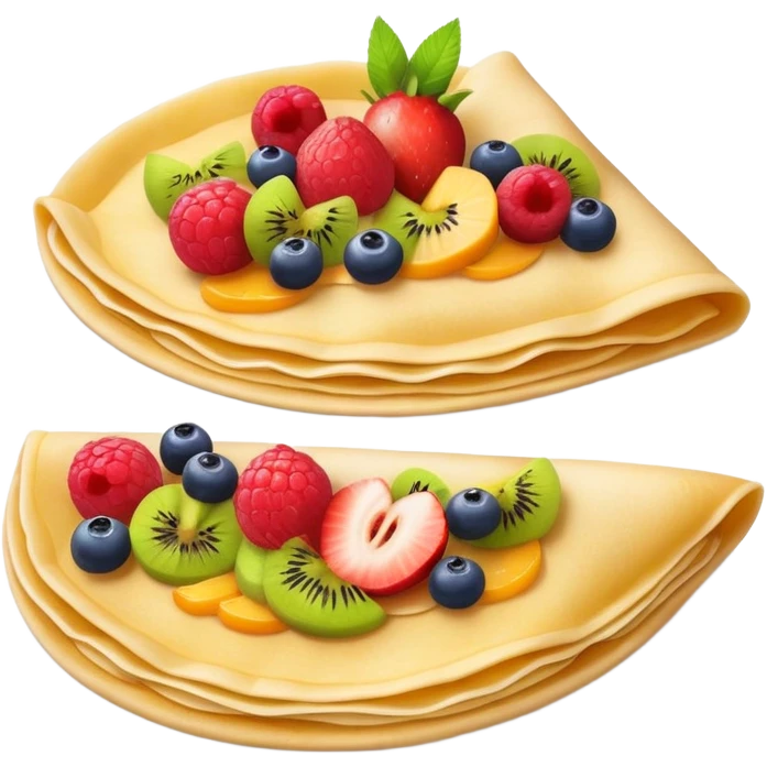 Crepe with fruit toppings in emoji style emoji