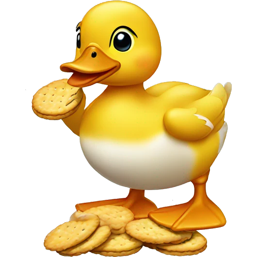 Duck eating crackers emoji