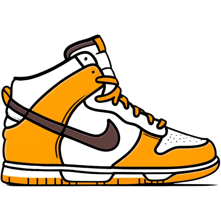 Nike Dunk Low Curry, beige and brown tones with tan accents, basketball sneaker emoji