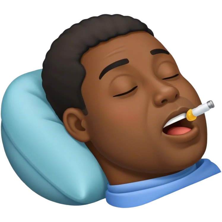 Black man snoring emoji