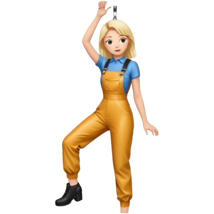 Hanging Wedgie on Tree in Highwaisted Latex Overalls emoji