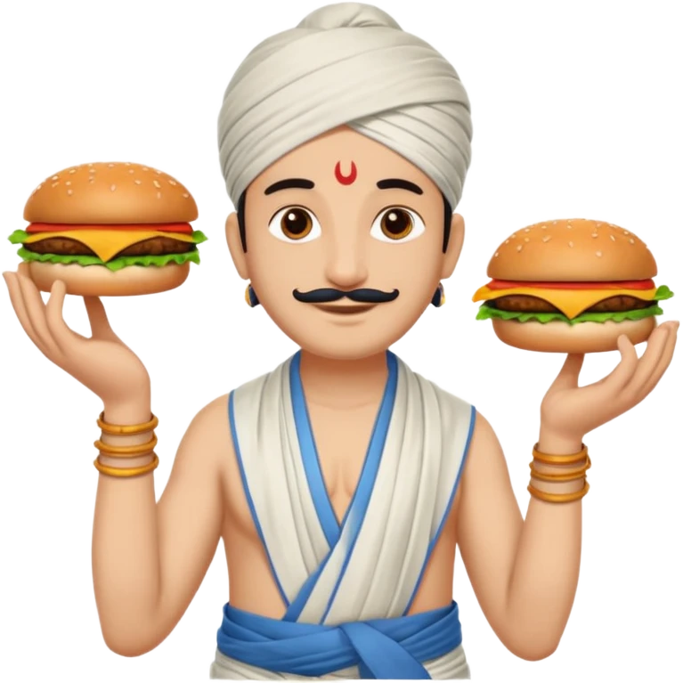 PANDIT JI WITH FASTFOOD WELCOME TYPE emoji