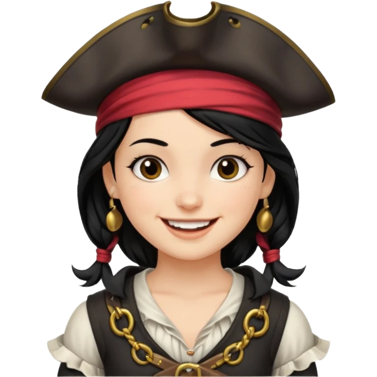pirate girl with black hair band  emoji