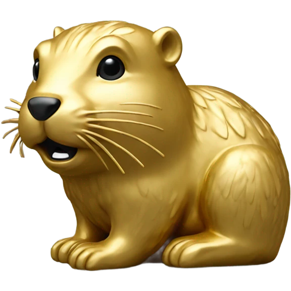 gold beaver statue emoji