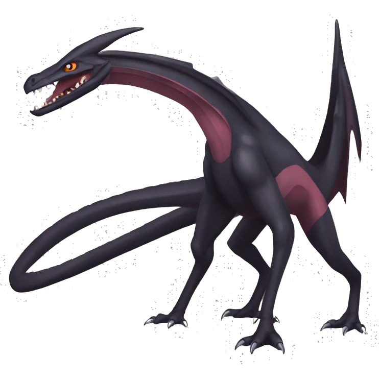 cool edgy black and maroon Dark-type nargacuga Salazzle  Salanditreptile Pokémon full body emoji