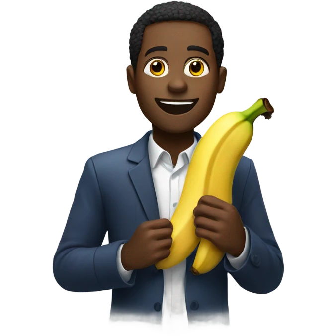Black guy eating a banana emoji