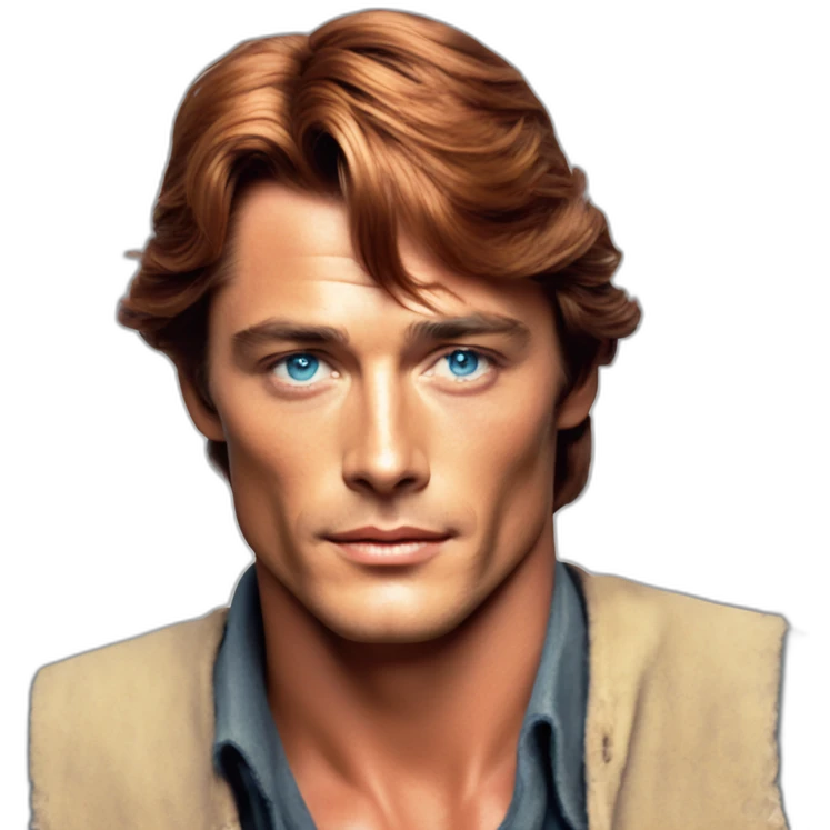 Alain delon young blue eyes neat gelled flat red hair farmer emoji