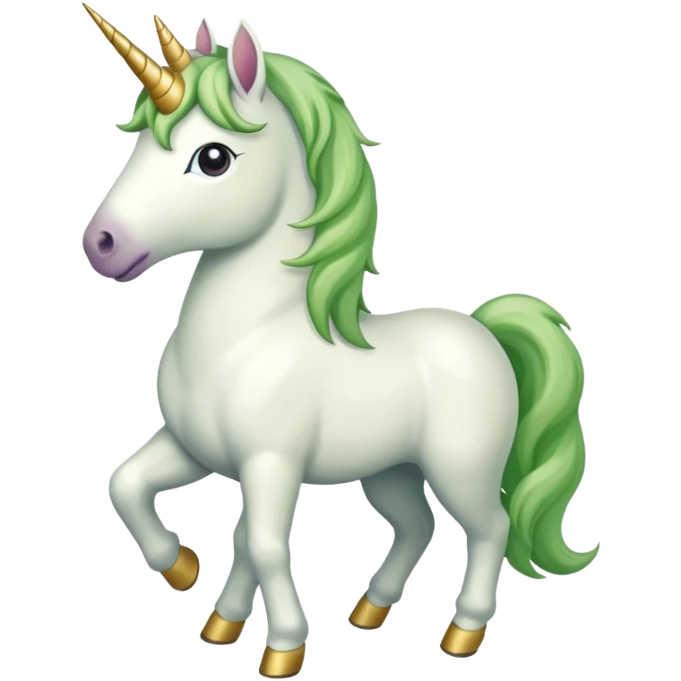 a unicorn with a khaki-green mane emoji