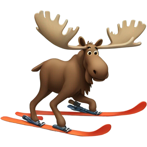 Moose skiing emoji