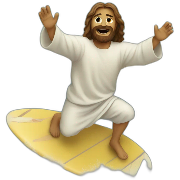 Jesus surfing emoji