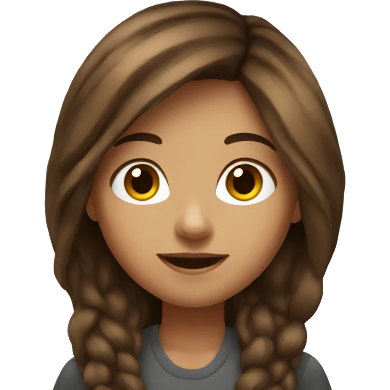 girl with brown hair portrait emoji