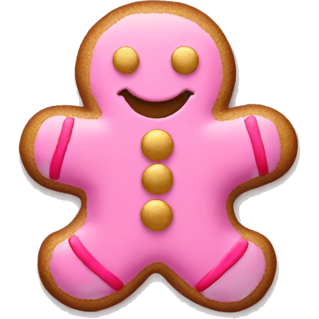 pink and gold gingerbread emoji