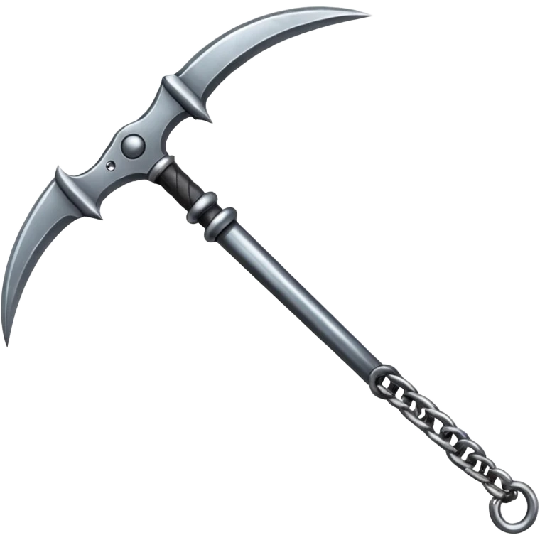 make japan weapon named "kusarigama" like hoe with chain and ball at the end of chain emoji