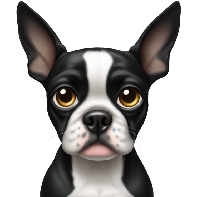 Boston terrier watching tv emoji