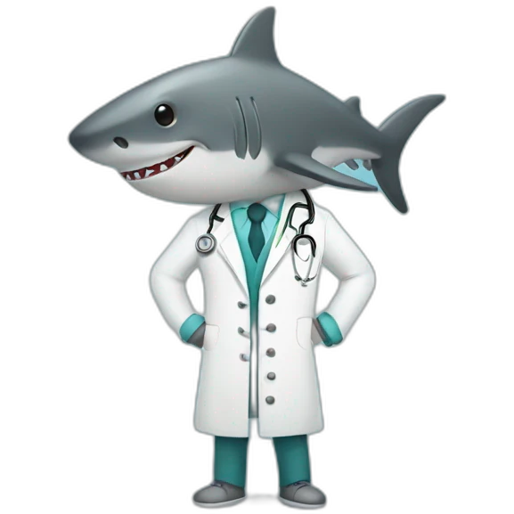 minimalist-flat-shark-doctor-cute emoji