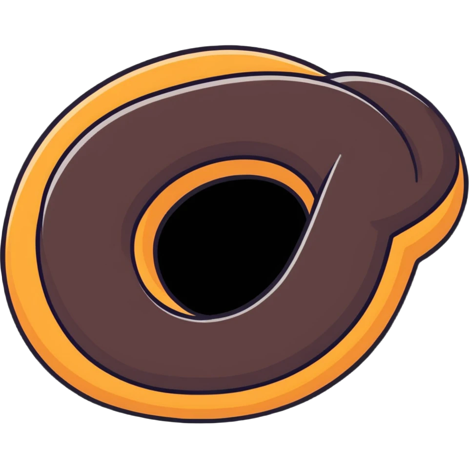 cartoon sticker of a simit, Turkish sesame bread ring emoji