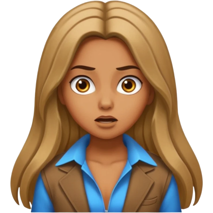 pretty long hair girl middle parted, amazed, good clothes, tanned, baddie, RELLY PREETY, BADDIE, DRESSED AS A BADDIE, REALLY LONG, MIDLE PARTEDLIGHT BROWN HAIR emoji