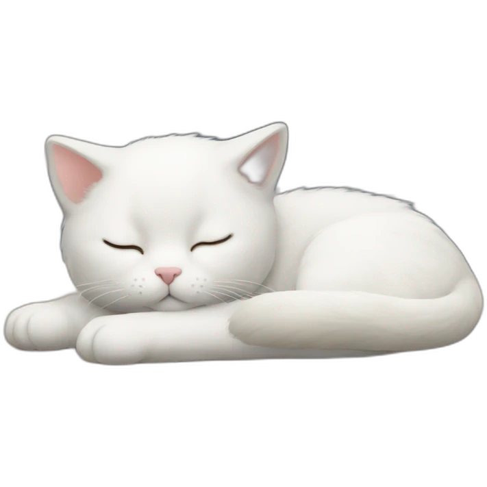 white kitty sleeping on the table emoji