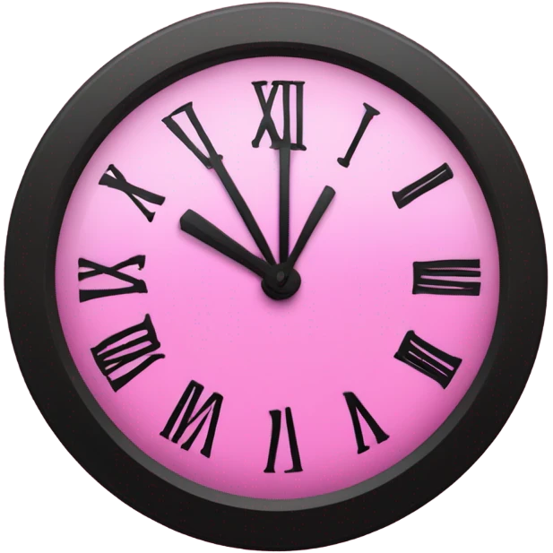 Pink clock emoji
