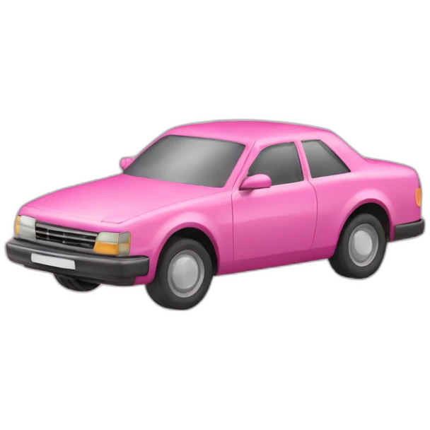 Une voiture rose servie sur un plateau  emoji
