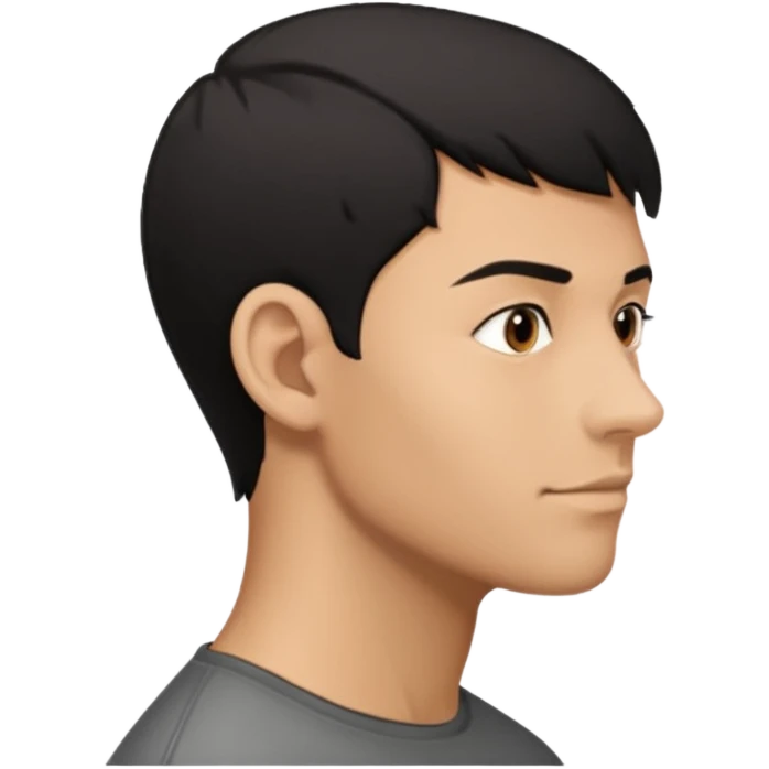 face of a man looking to the right, from the profile emoji