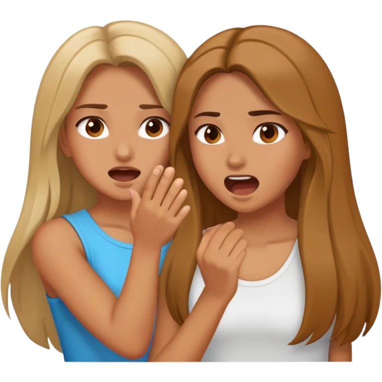 two busty girls fight, one slaps the others face emoji