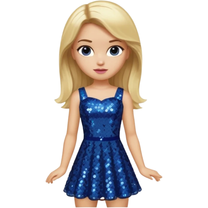 Cameron from Bratz with blonde hair and dark blue sequin outfit emoji