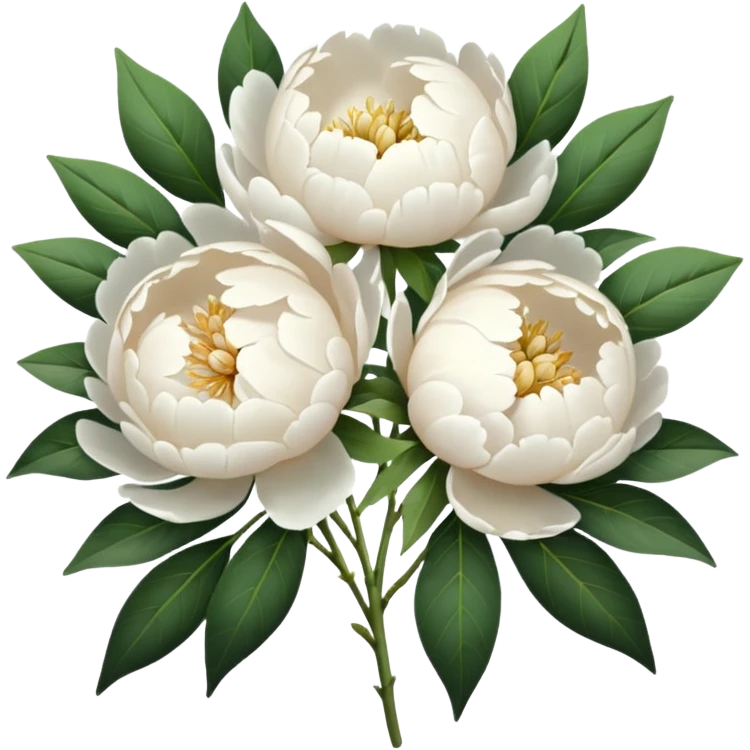 White peonies bouquet  emoji