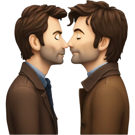 David Tennant and Michael Sheen kissing emoji
