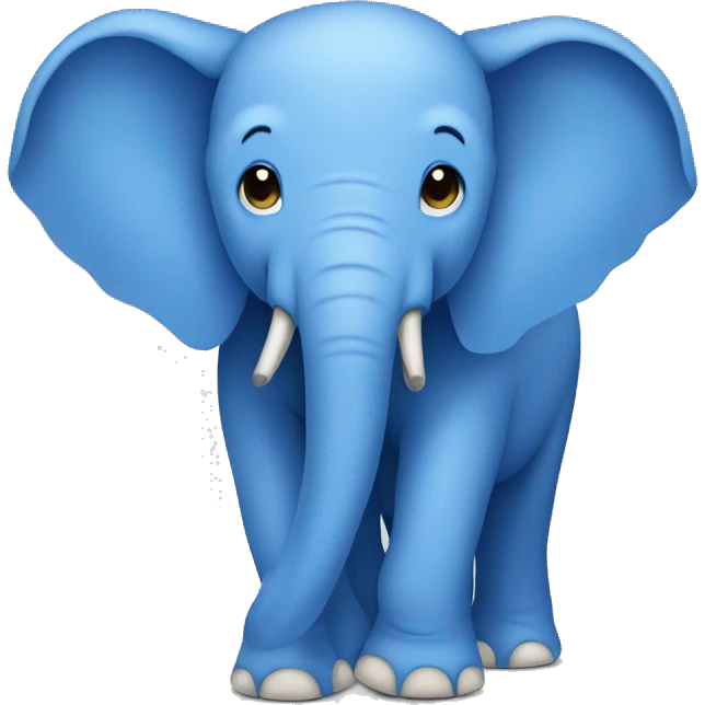 Blue elephant minimal emoji
