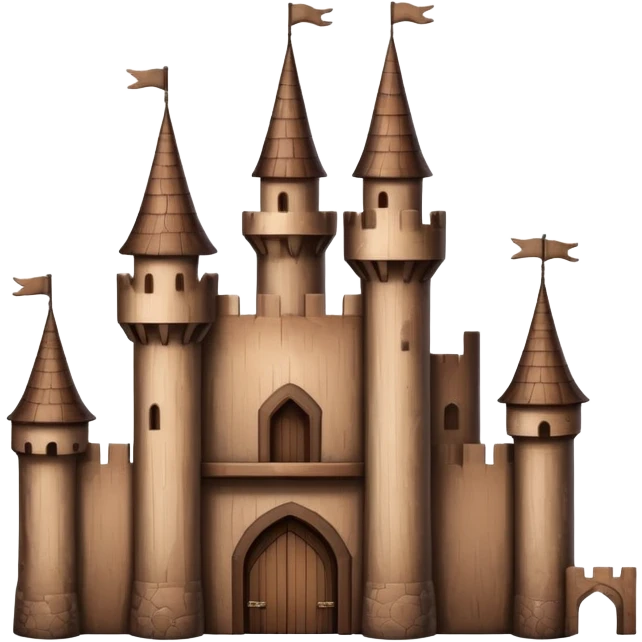 wooden castle with towers emoji